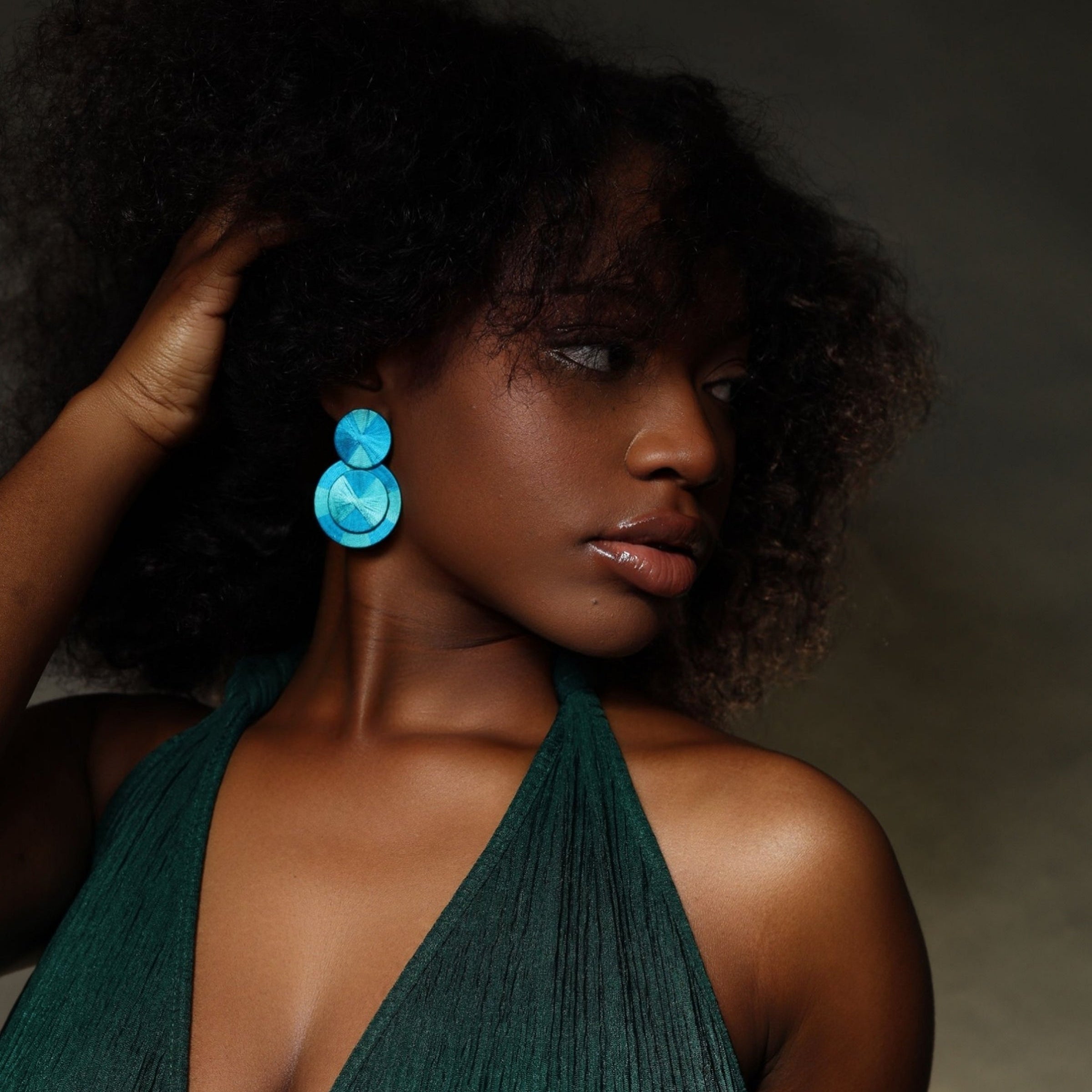 Dangle Thread Earrings geometric circle