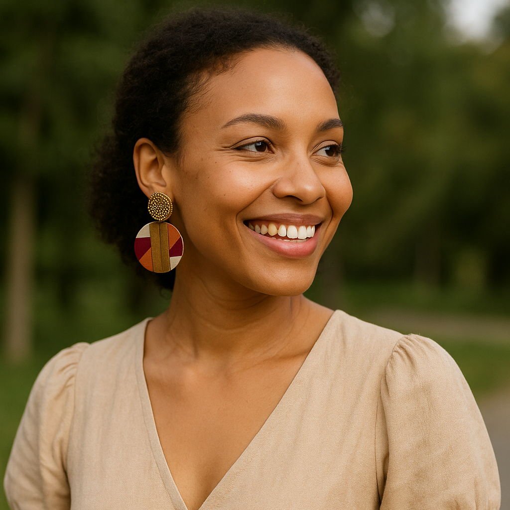 Dangle circle thread earrings