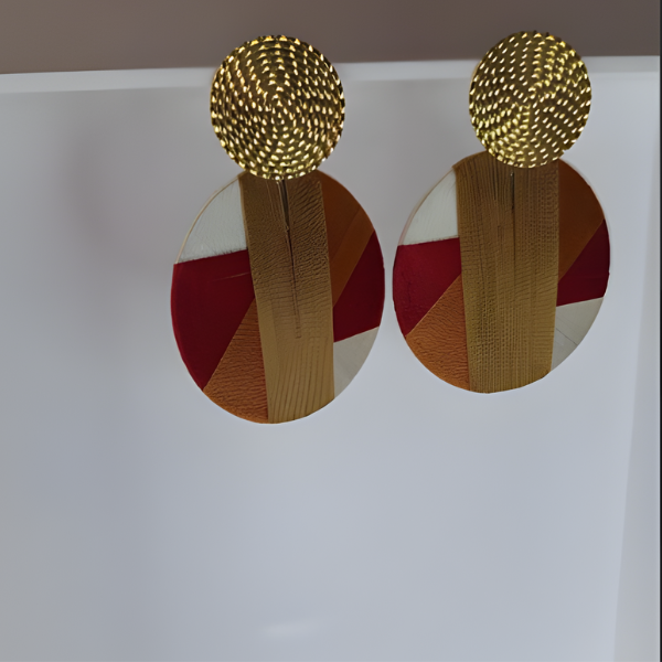 Dangle circle thread earrings