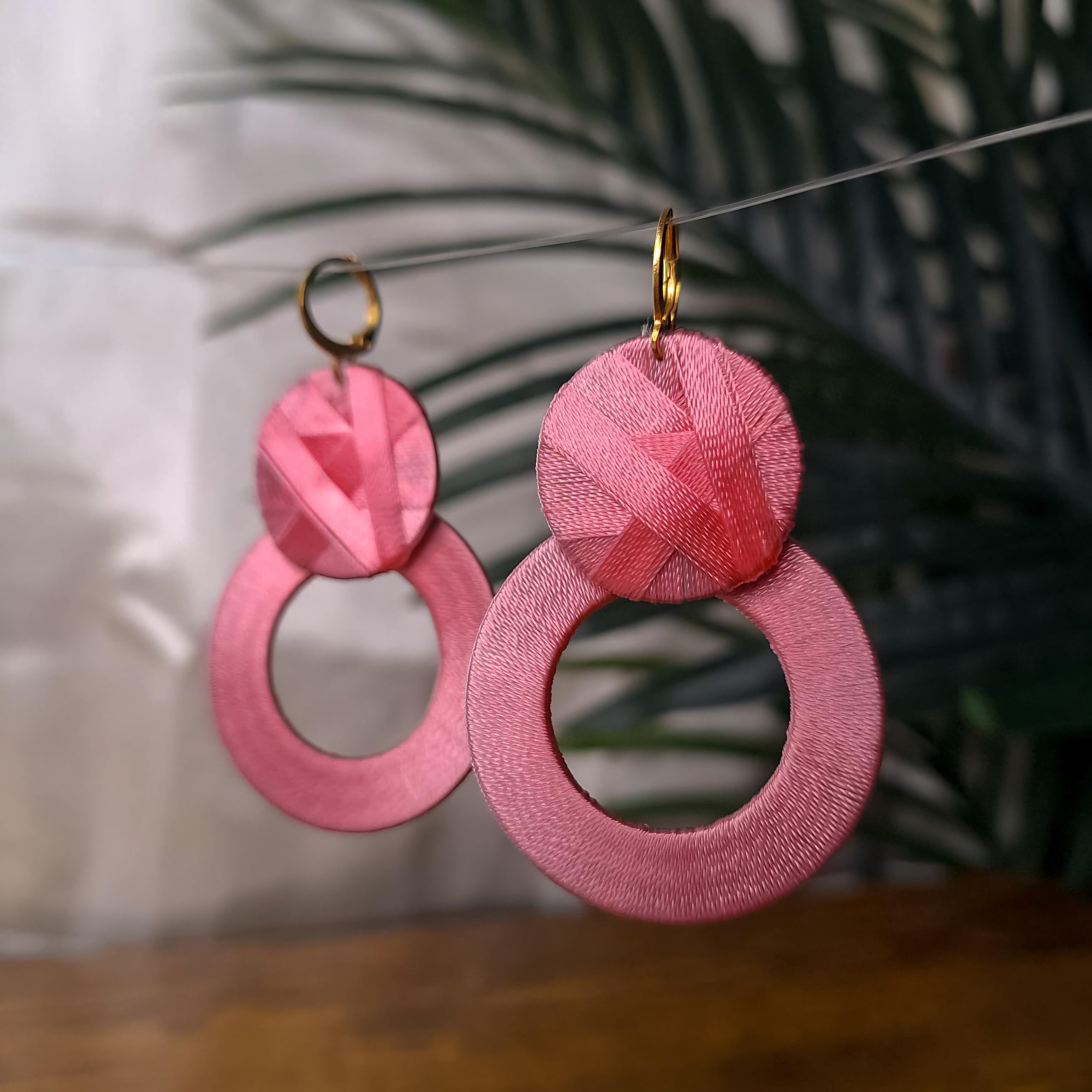 double circle thread Hoop earrings