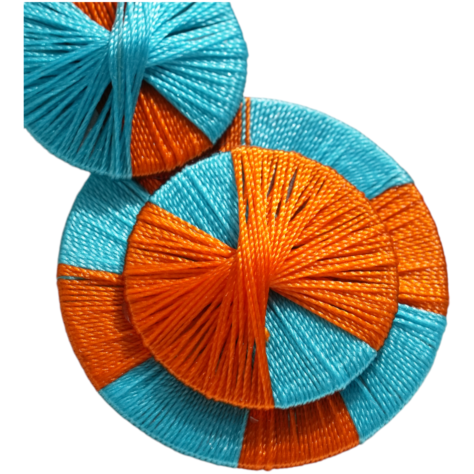 Pendientes de hilo colgantes con círculo geométrico