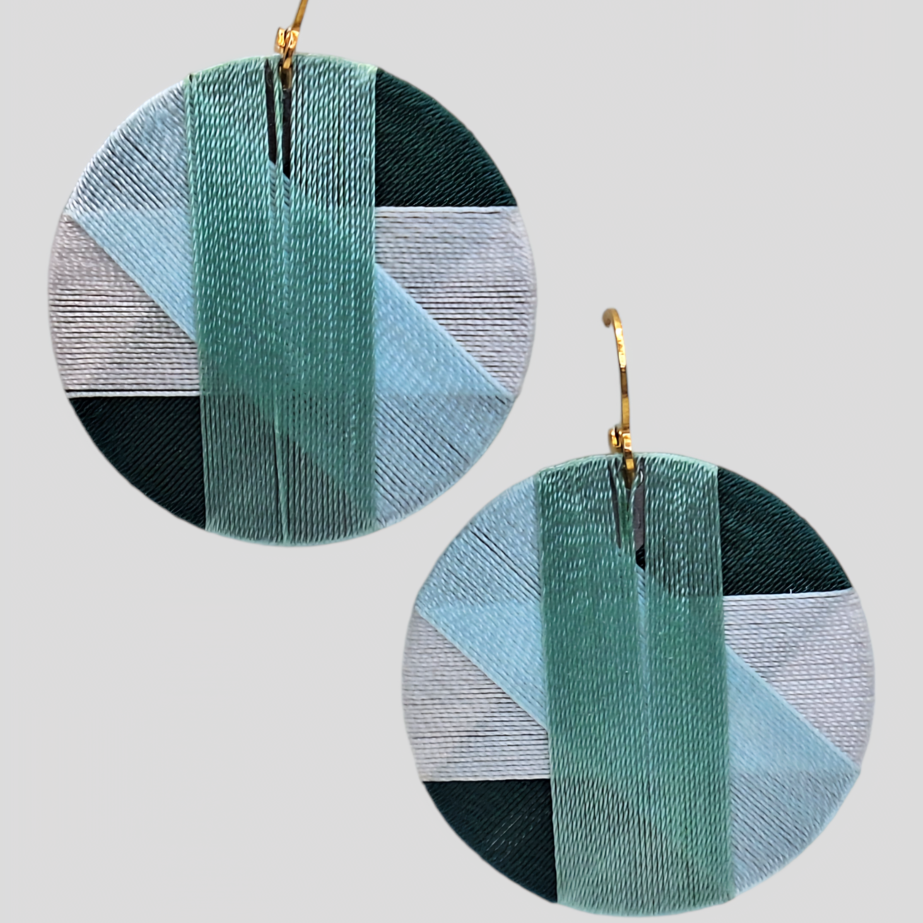 Hoop circle Thread drop earrings