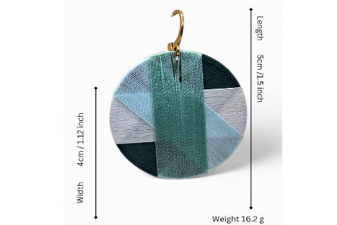 Hoop circle Thread drop earrings